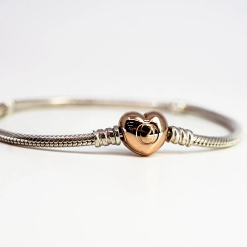 Heart Clasp Snake Chain Bracelet